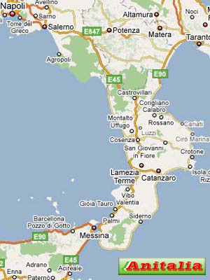 Калабрия на карте Италии